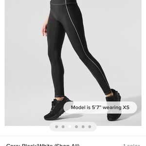 Black Leggings with White Stitching